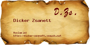 Dicker Zsanett névjegykártya